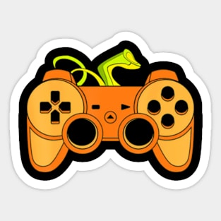 Halloween Gamer Pumpkin Mens Video Gamer Sticker